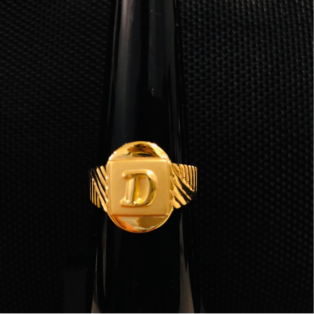 916 Gold Attractive Alphabet D Ring For Men KDJ-R019
