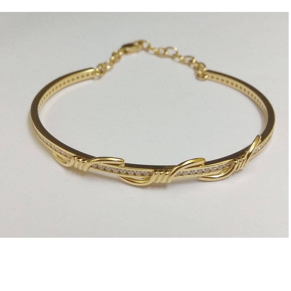 22K Gold CZ Oval Bracelet