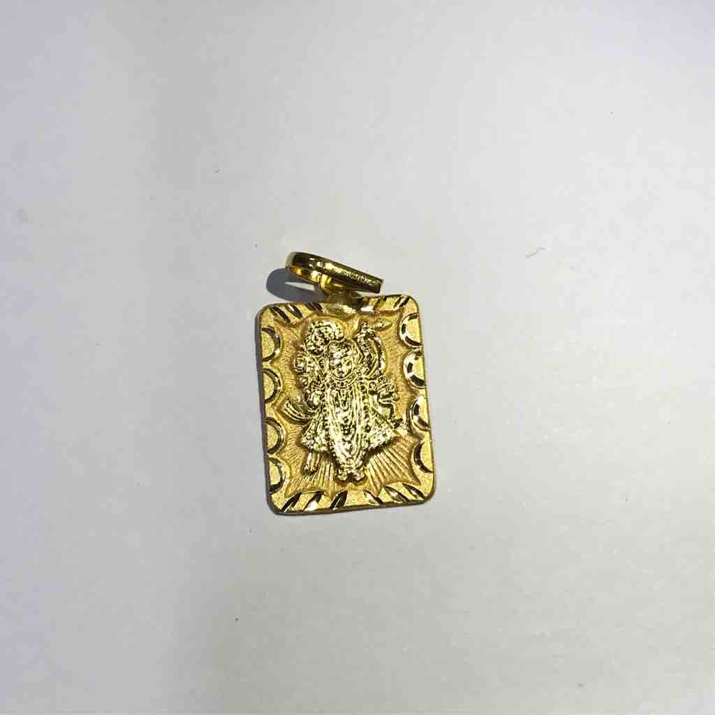 18ct plain gold shreenathji Pendant