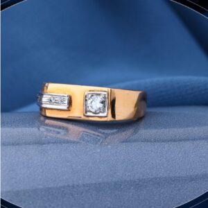 22k yellow gold stunning cz ring for mens r18-903