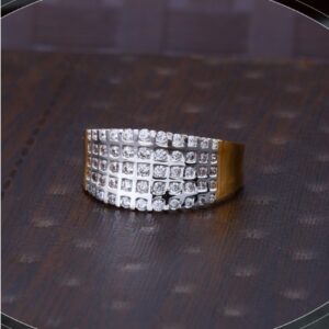 22k gold classic cz ring for mens r18-707