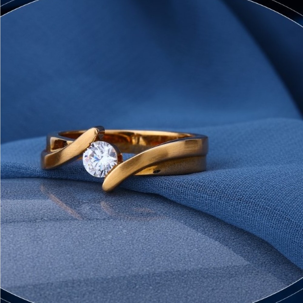 22k gold classy cz ring for mens r18-670