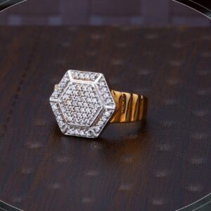 22k gold unique cz ring for mens r18-532