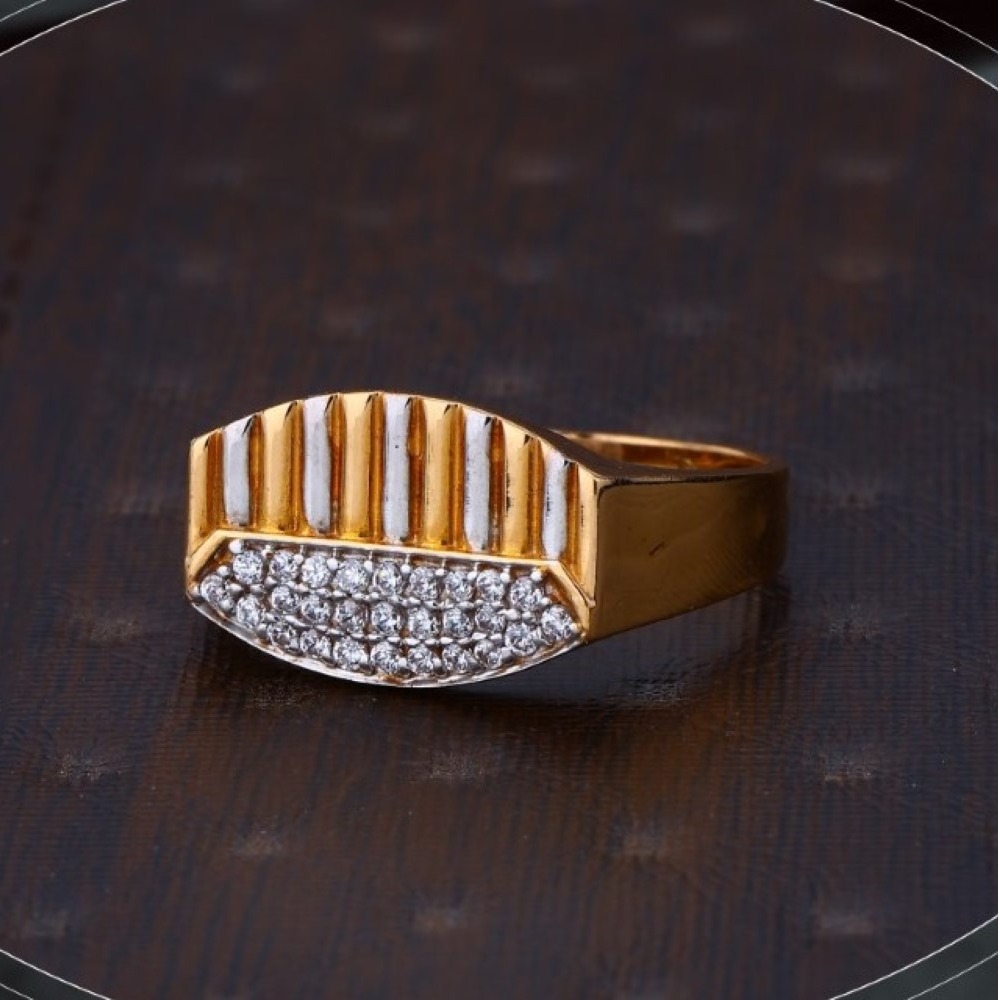 22k gold elite cz ring for mens r18-286
