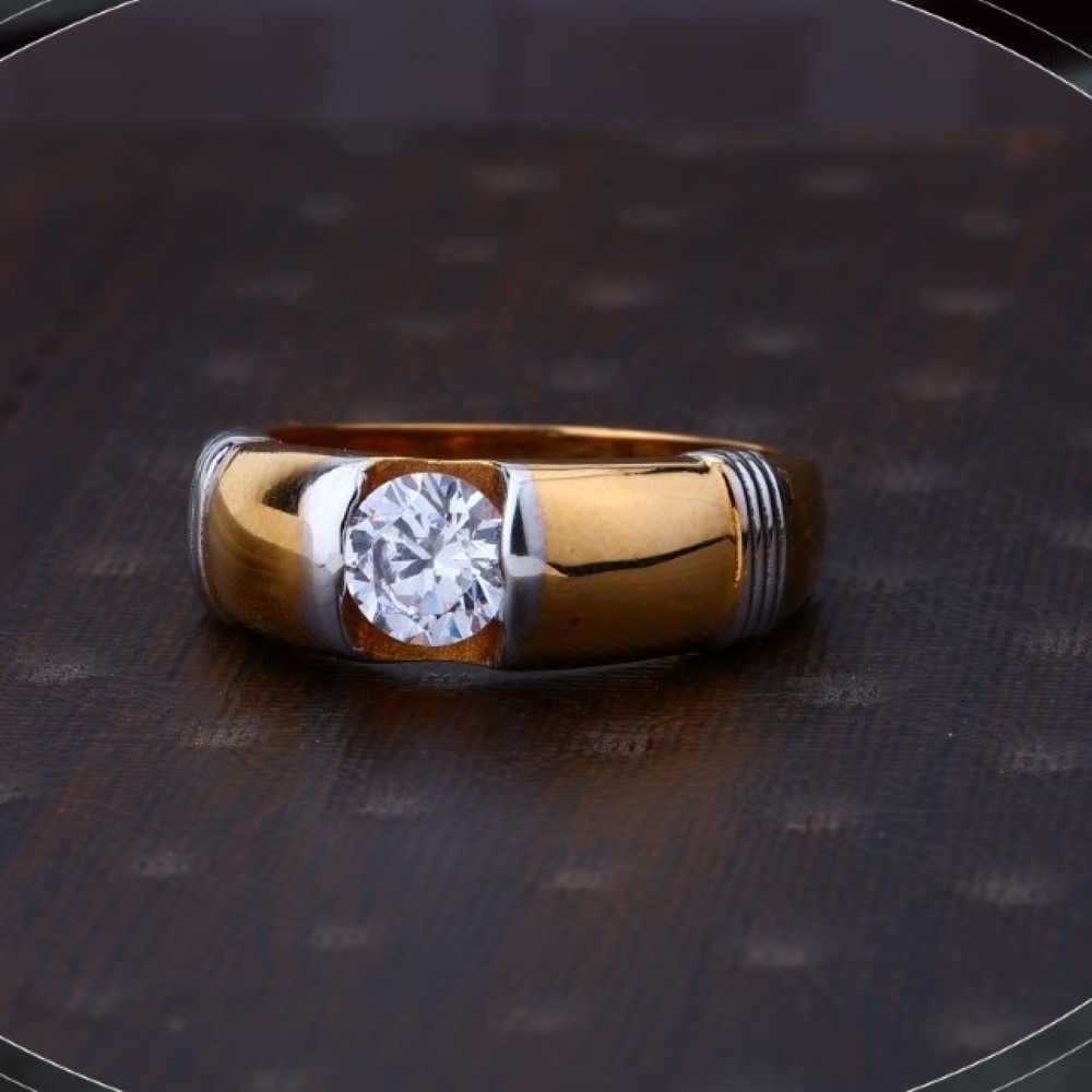 22k gold dazzle cz ring for mens r18-1373