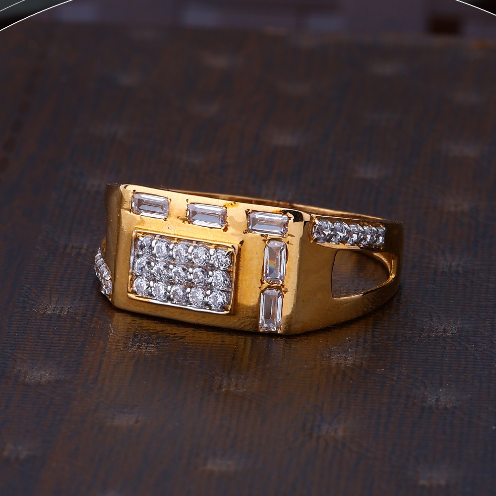 22k Gold Stunning CZ Ring For Mens R18-1031