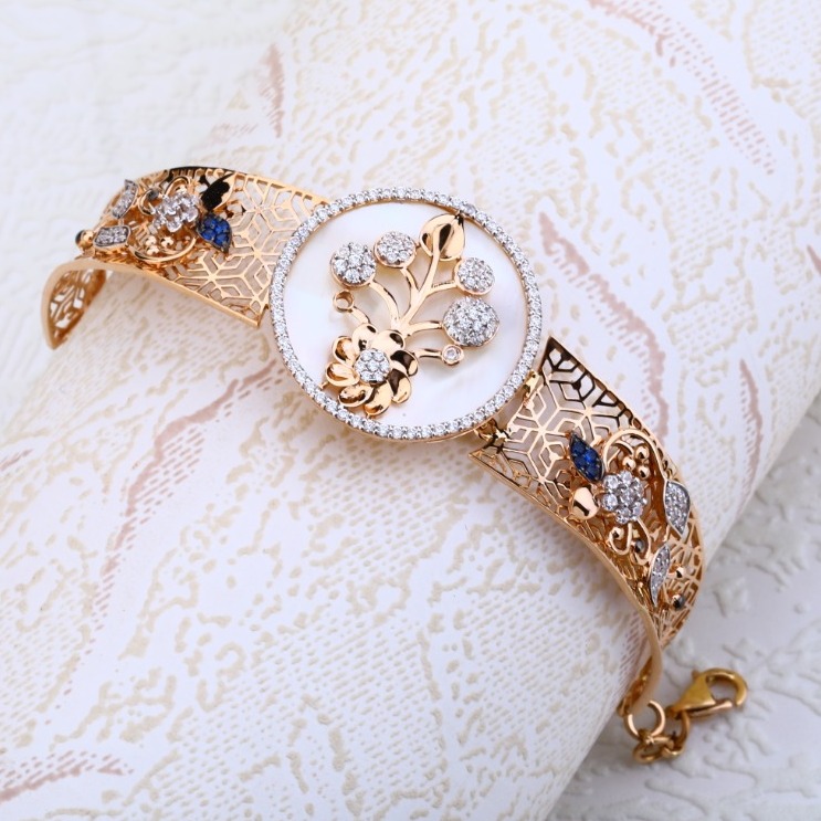 Ladies kada bracelet cz Rosegold 18ct