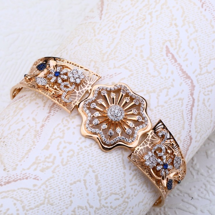 Ladies kada bracelet cz Rosegold 18 Ct