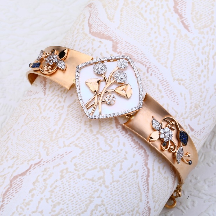 Ladies kada bracelet cz Rosegold 18ct