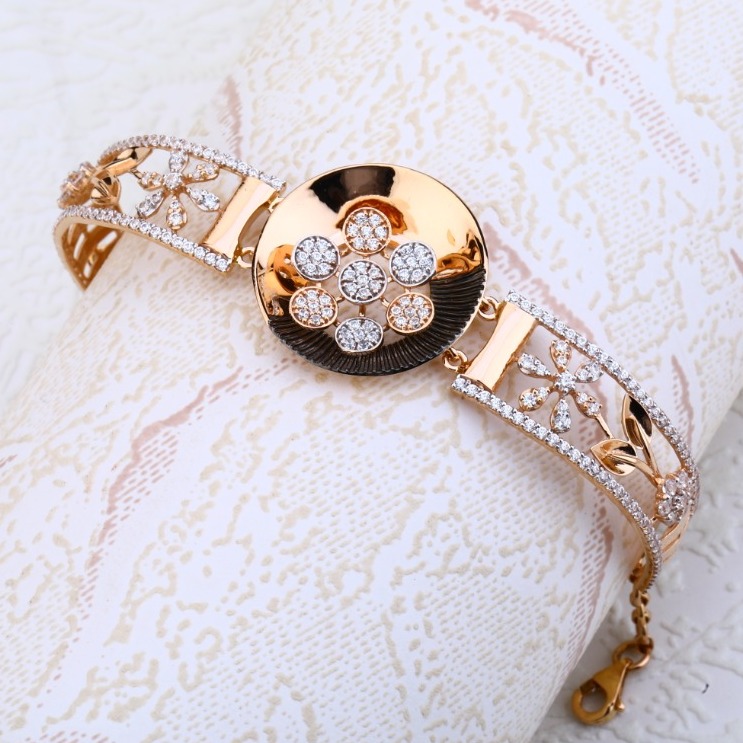 Ladies kada bracelet cz Rosegold 18ct