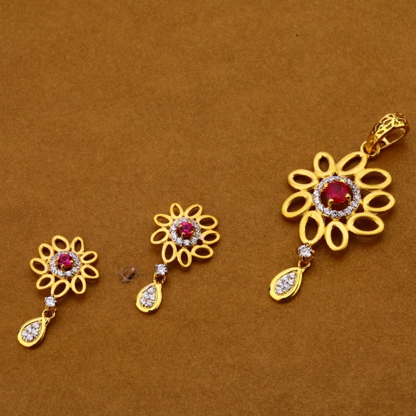 Ladies pendant set 916 cz