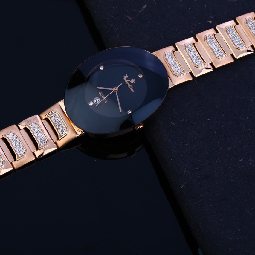 Gents watch rosegold cz 18ct