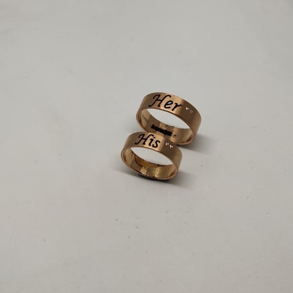18 ct rose gold couple bands