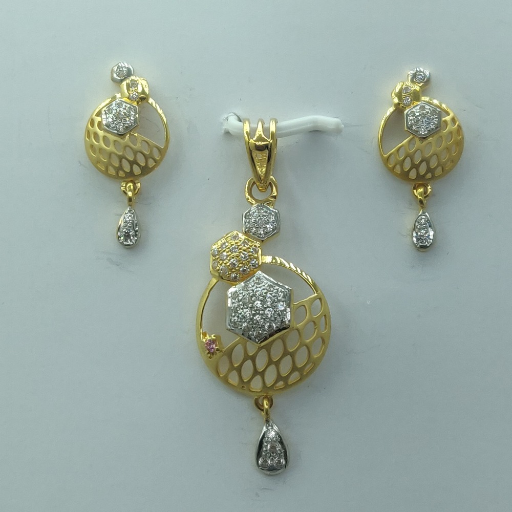 916 Gold CZ Fancy Pendant Set SSJ-PS001