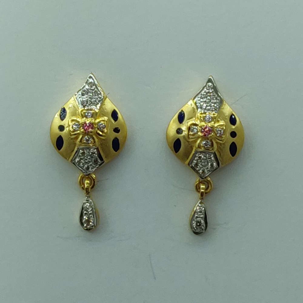 916 Gold CZ Stylish Earrings SSJ-E007