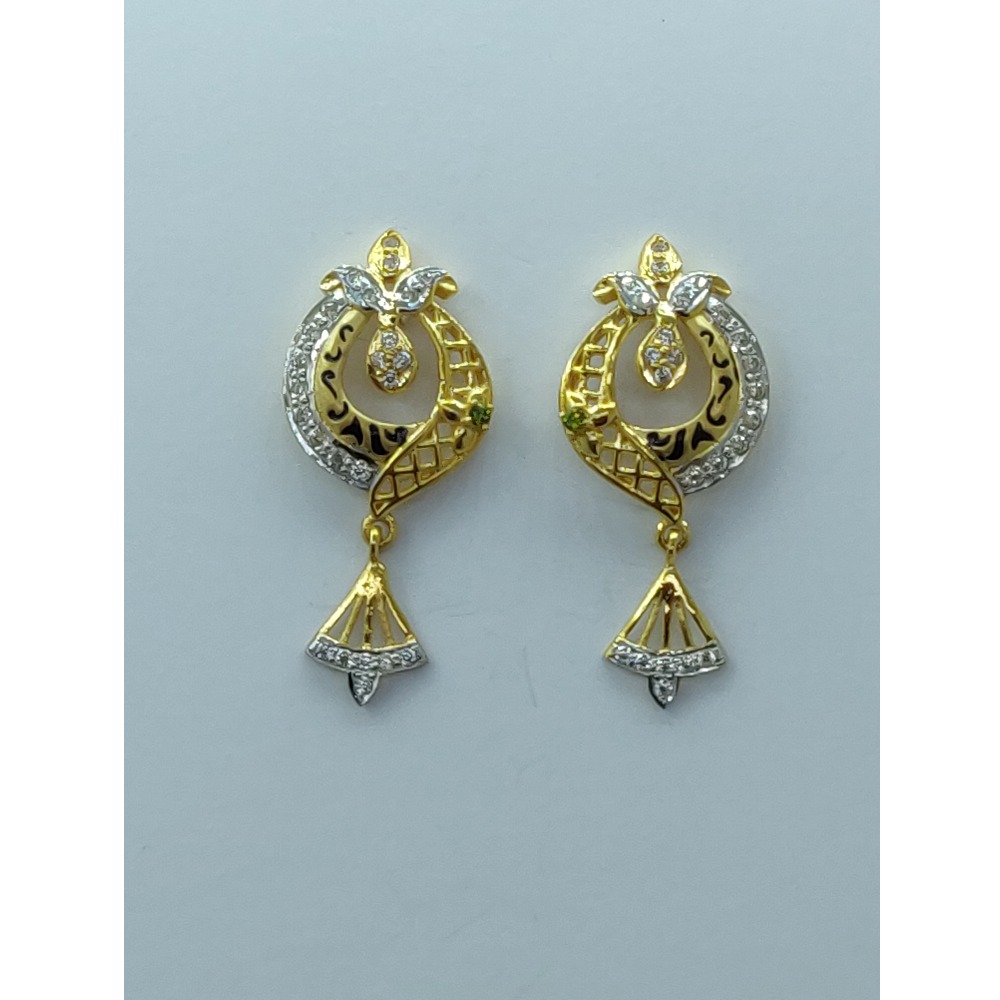 22KT Gold Antique CZ diamond Earring SSJ-E002