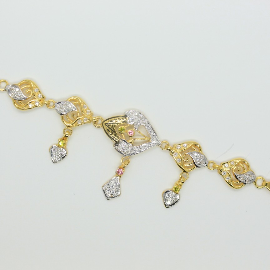 22k cz diamond fancy bracelet
