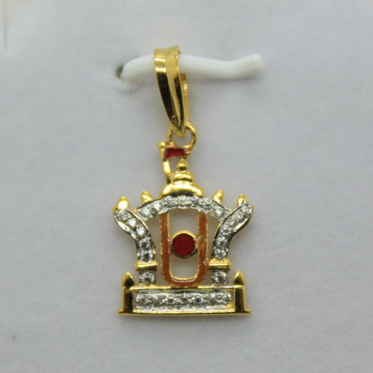 22k/916 cz God pendant
