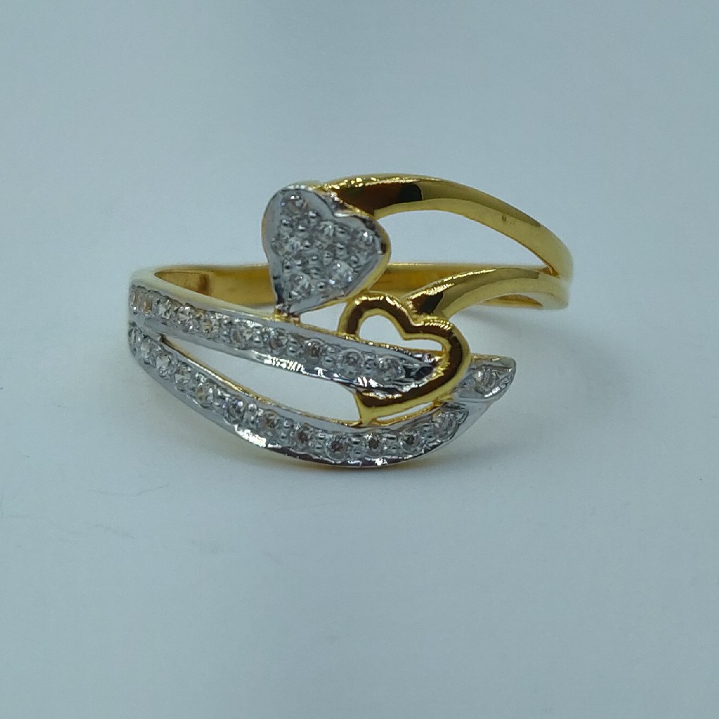 22k rodium plated fancy ladies ring