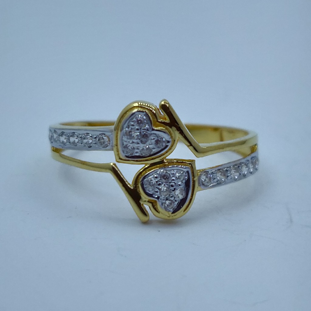 Cz gold & rhodium plated fancy ring