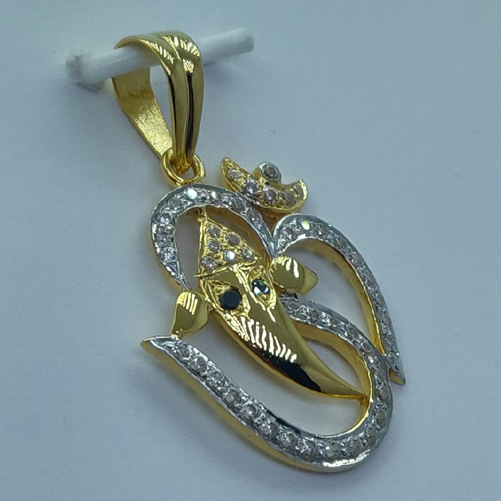 22k executive om ganpati pendant
