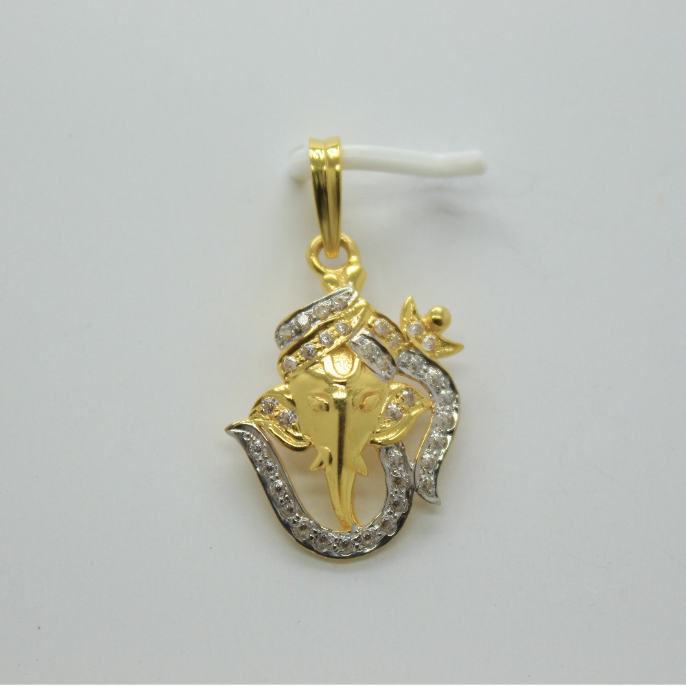 916 Gold Om With Ganesh Pendant SSJ-P003