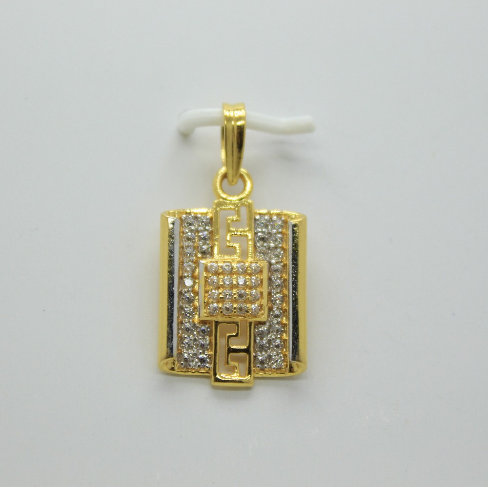 916 CZ Gold Fancy Pendant SSJ-P002