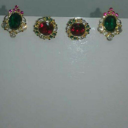 18KT Fancy Gold Colored Stone Earrings