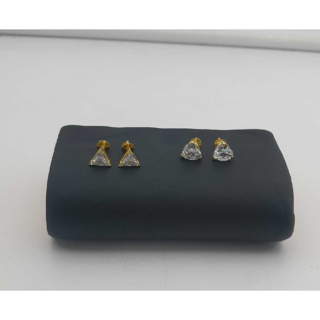 18kt Single Stud CZ Earring - Image 3