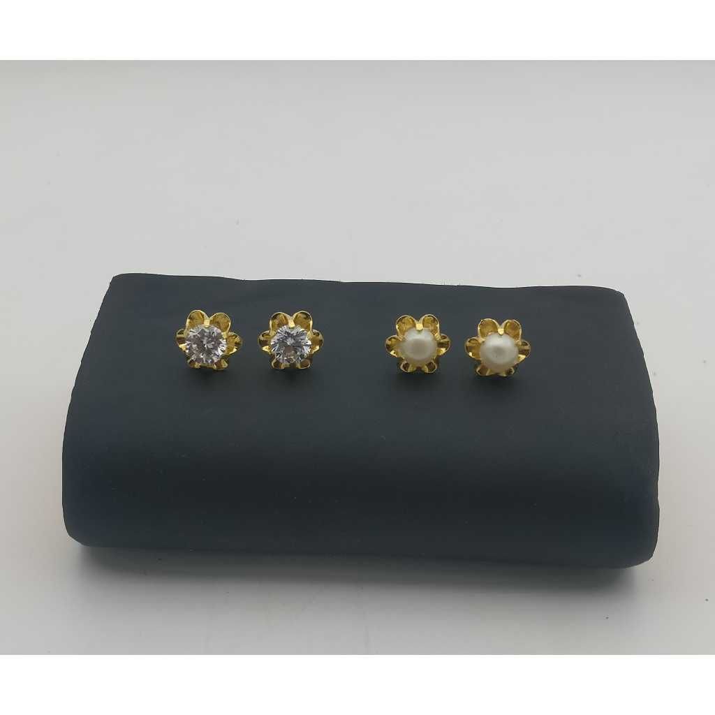 18kt Single Stud CZ Earring - Image 2