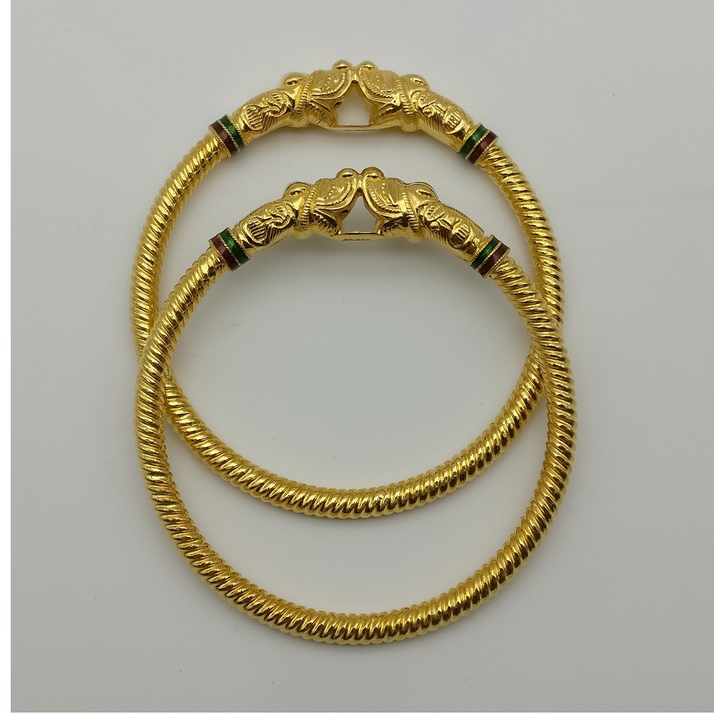916 Yellow Gold Fancy Copper Kada