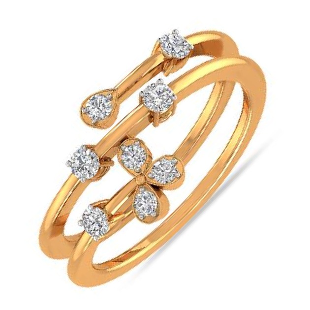 CLASSIC PETALS CZ DIAMOND RING LR0016 - Image 2