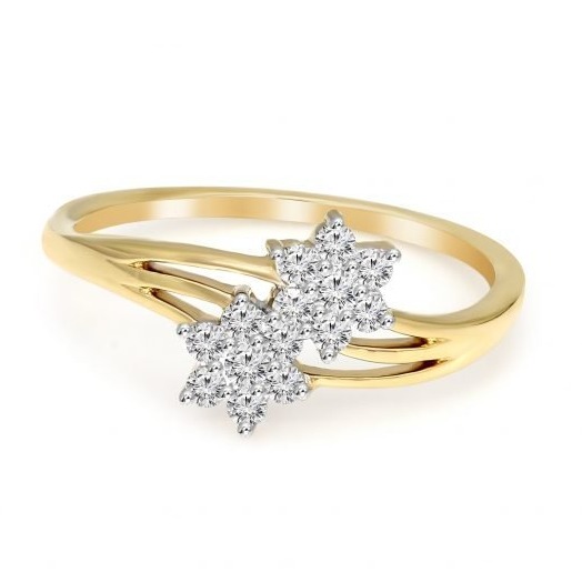 TWIN FLORA CZ DIAMOND RING LR0013