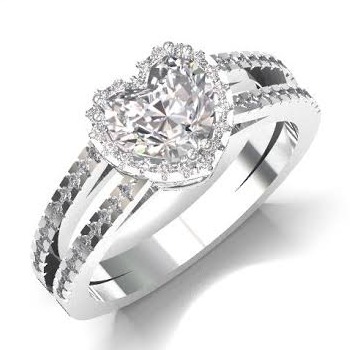 LITTLE HEART CZ DIAMOND RING LR0015