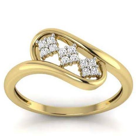 triple floral cz diamond ring LR 006