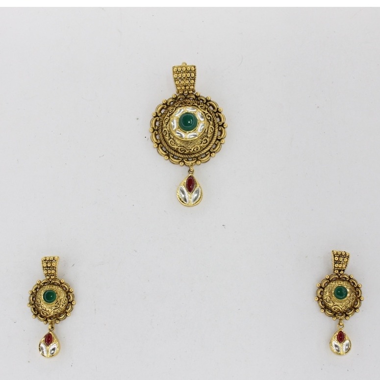 TRENDY ANTIQUE JADTAR PENDANT SET PS0003