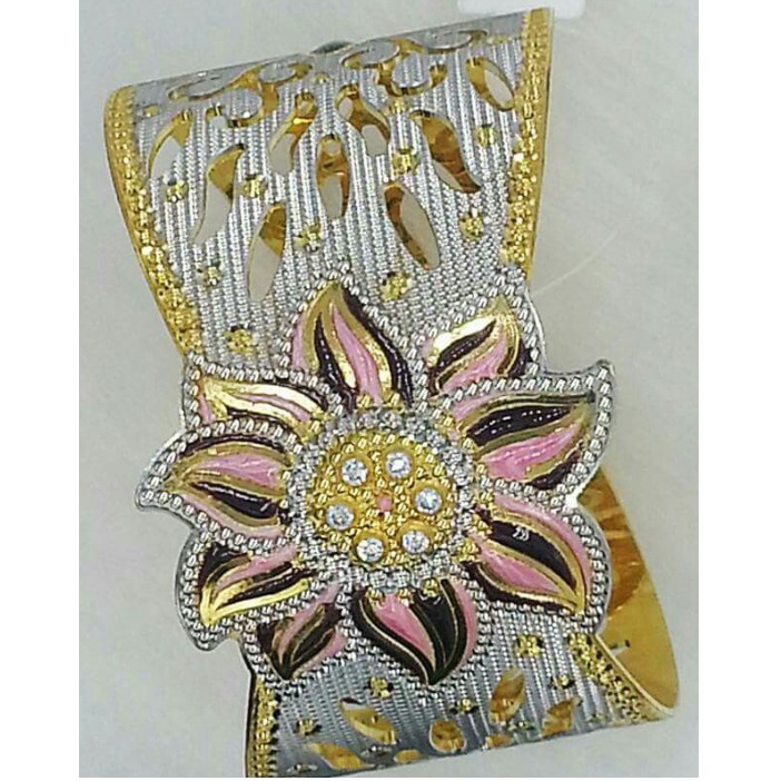 916 GOLD BEAUTEOUS FLORAL BANGLE BL0010