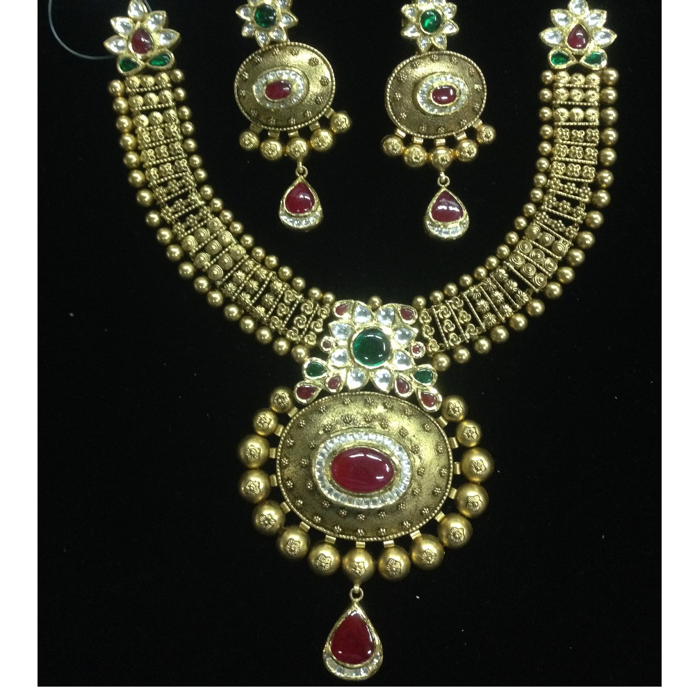 916 gold antique necklace set