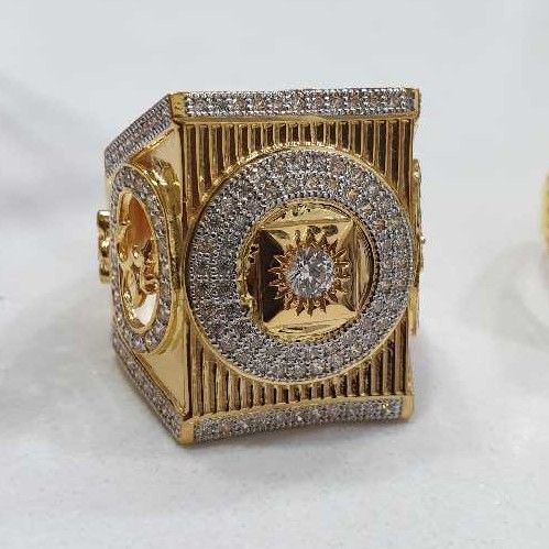 22KT Gold Designer CZ Gents Ring