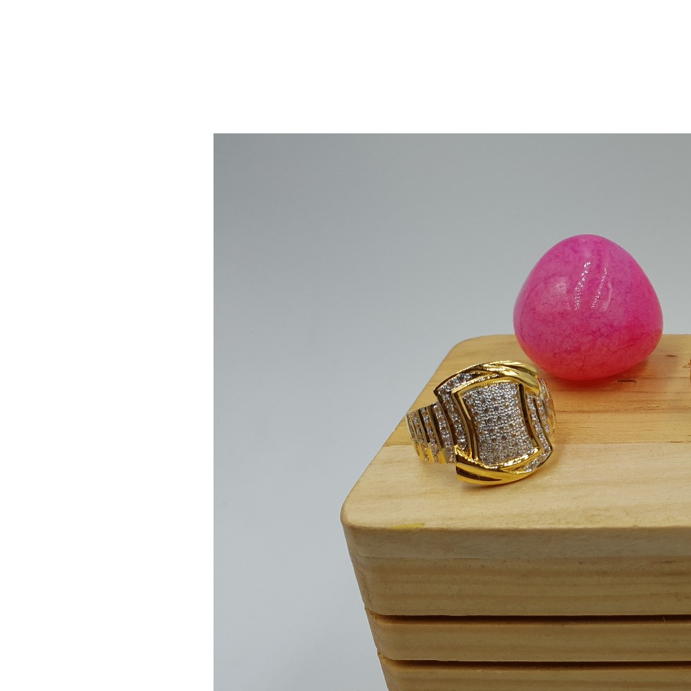 22KT Gold Gents Indian Diamond Designer Ring