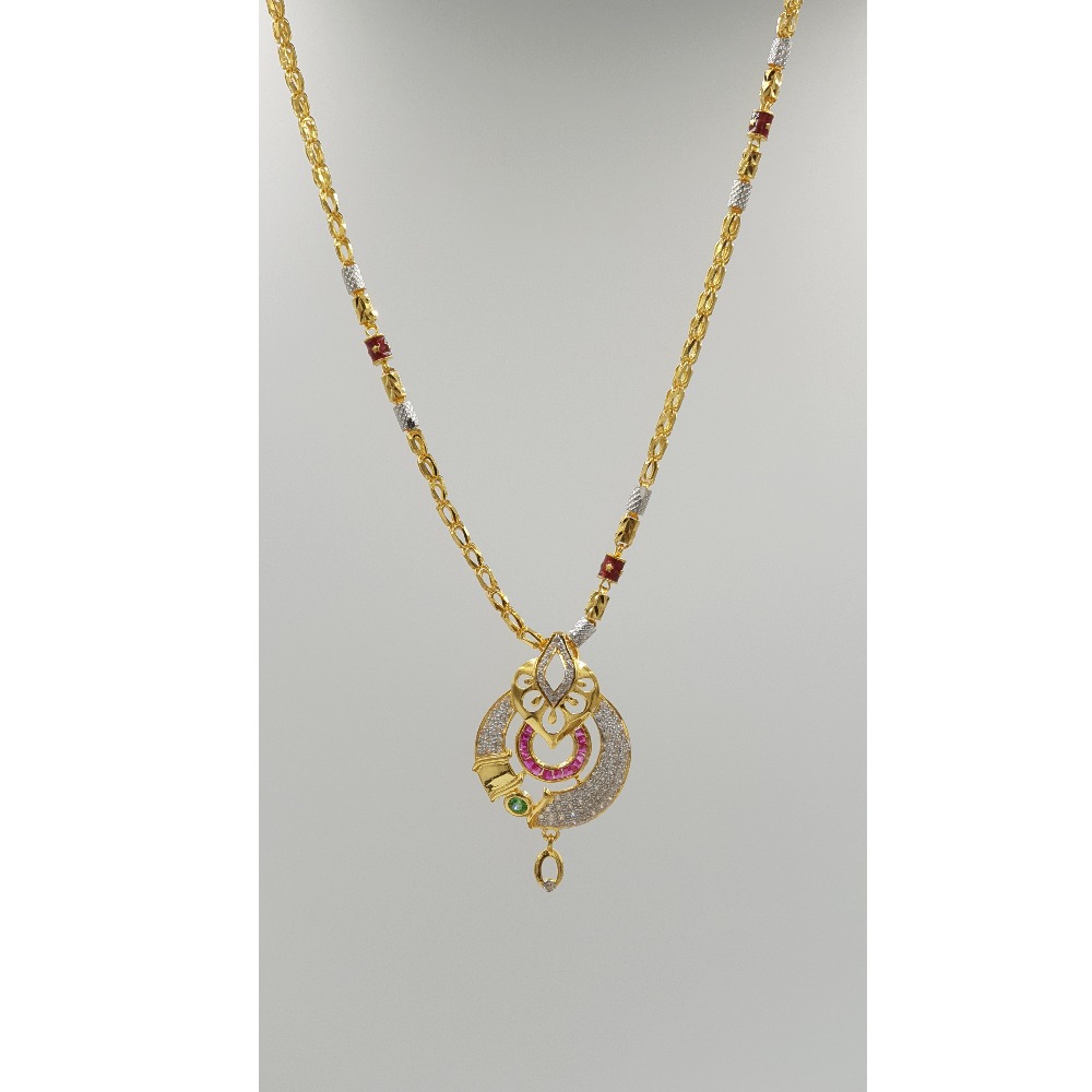 22KT Yellow Gold Ladies Indian Designer Necklace Set