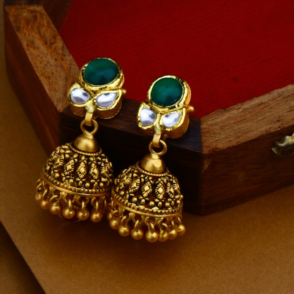 916 Gold Antique Necklace Set For Wedding - Image 2