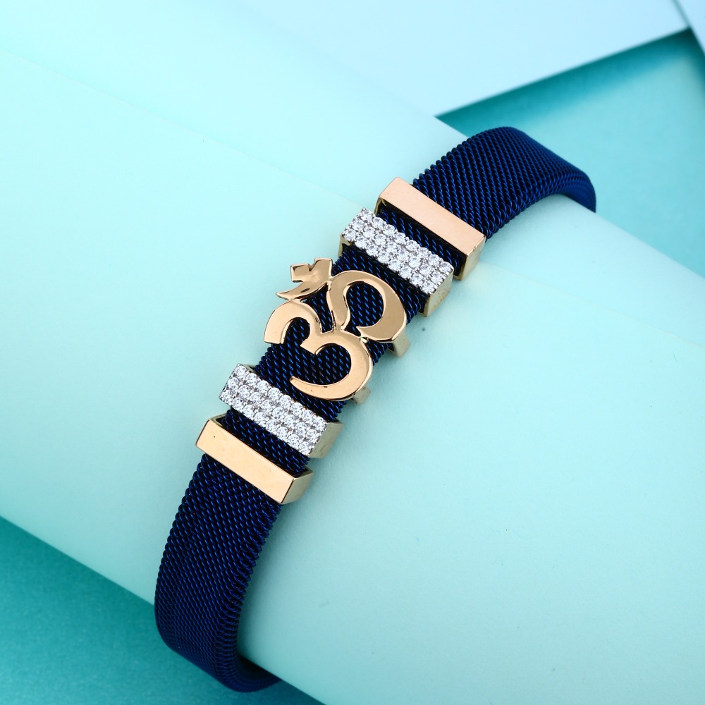 18KT Rose Hallmark Gold Om design Breacelet