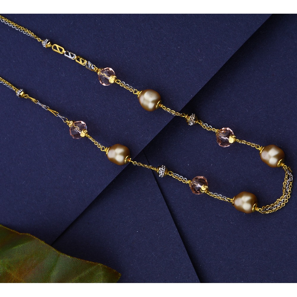 22KT Gold Hallmark Simple Mani Moti Mala