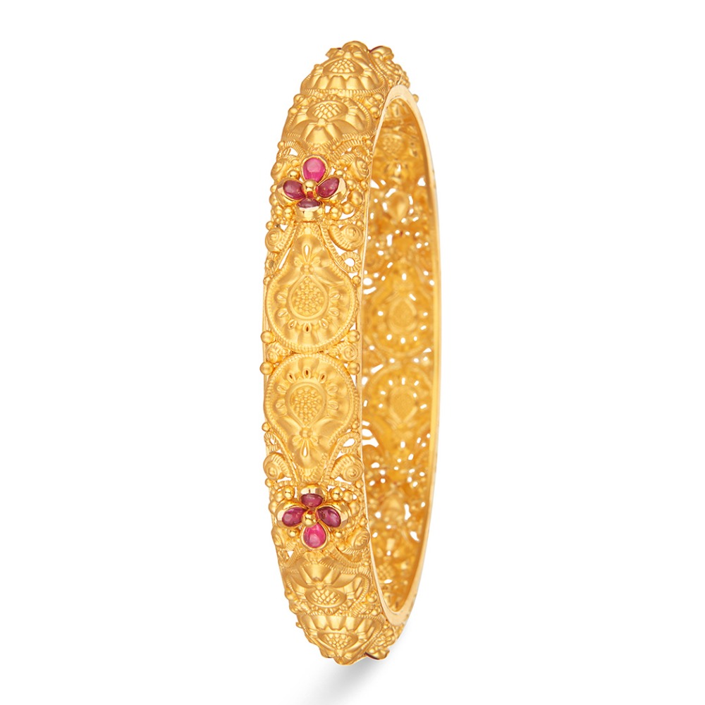 Women ruby gold bangle