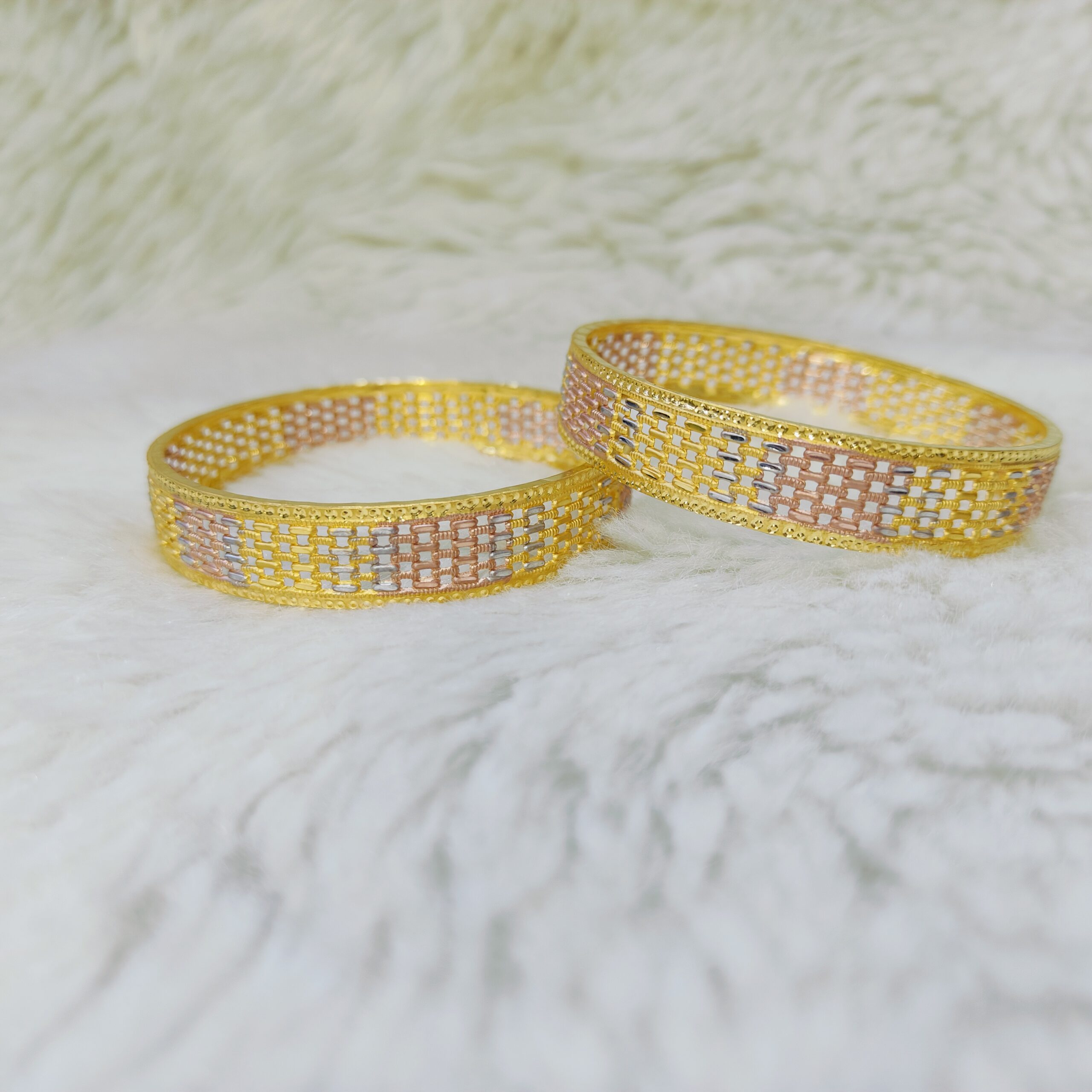 916 Gold Machine Cut Bangles