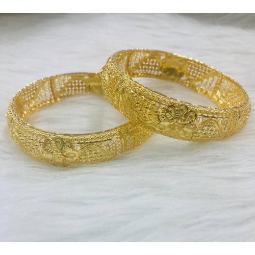 22K Gold Flower Design Bangle