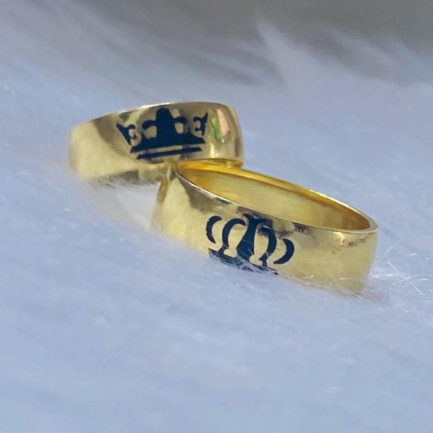 22K Gold Designer Couple Ring