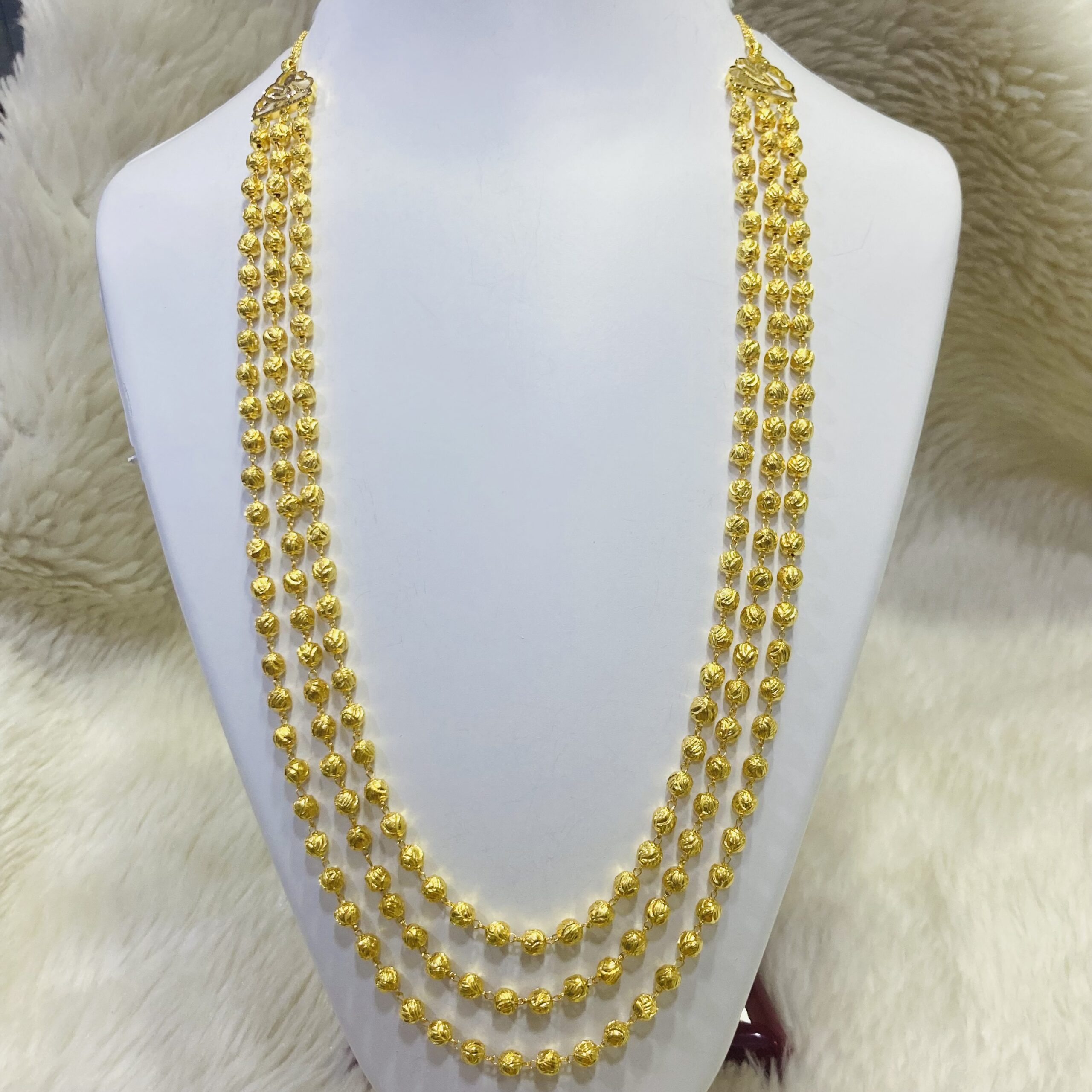 22K Gold Triple Line Fancy Mohanmala