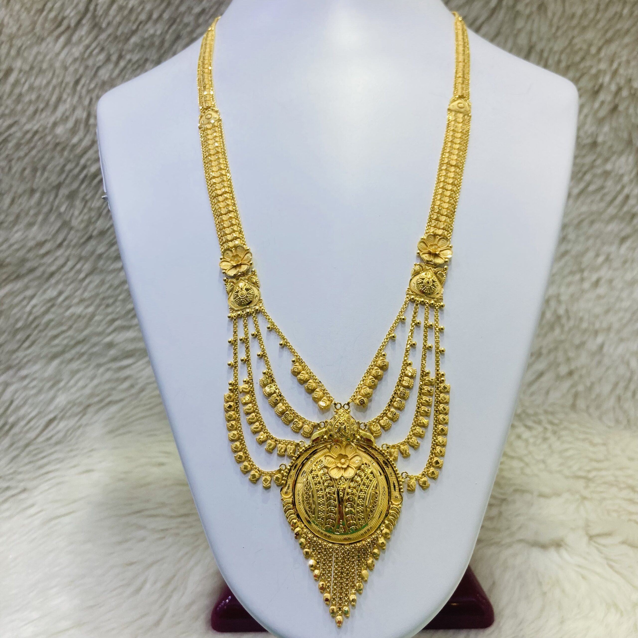 22K Gold Flower Design Rani Haar